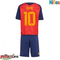Camiseta España Dani Olmo #10 Primera Equipación para niños Mundial 2026 manga corta (+ pantalones cortos)
